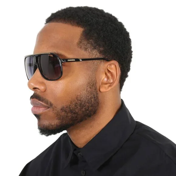 CARRERA 1047/S 0OIT 9O Sunglasses Black Aviator Frame, Grey Lenses